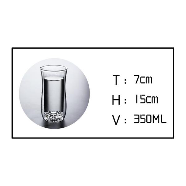 Double Walled 350ml Borosilicate Glass Turkish Tea Cups