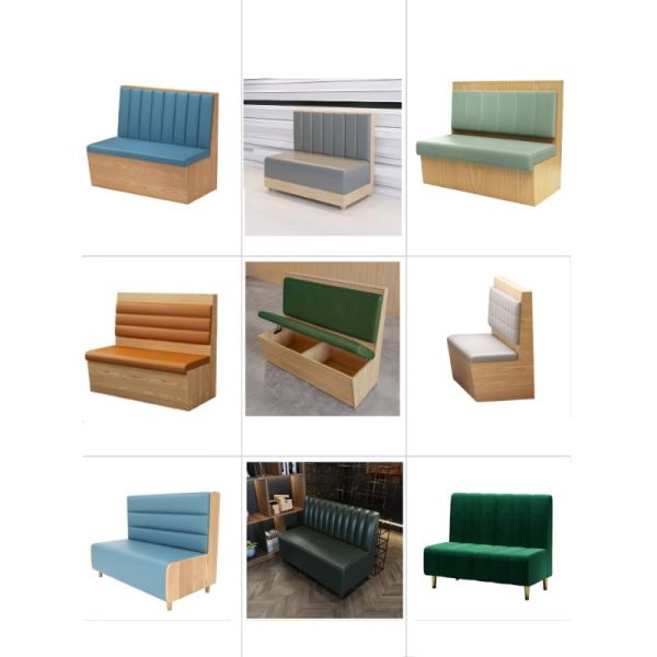 Light Luxury PU Commercial Sofa Furniture Restaurant Table and Chair Coffee Seating Booth for Sale