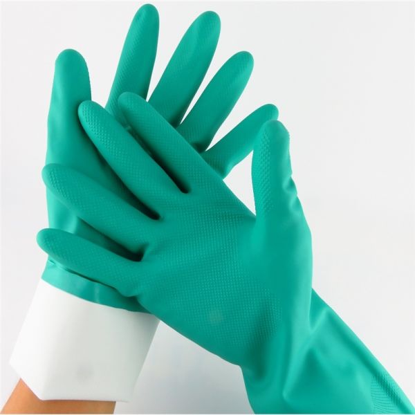 Household Works Nitrile Glove of Green Latex Free Non Slip Gloves Perfect for Household Cleaning and General Maintenance