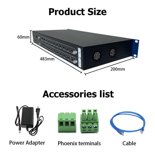 2x2 3x2 Video Wall Matrix Controller 4K60 8 in 9 Out Video Wall Controller Rs232 HDMI/DP Network Web Control
