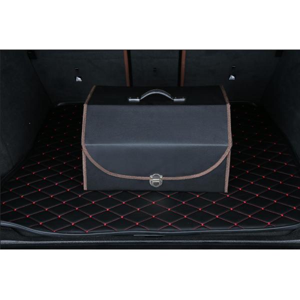 Car Trunk Organizer Box Storage Bag PU Leather Folding Auto Collapsible Cargo Storage Stowing Tidying Car Accessories