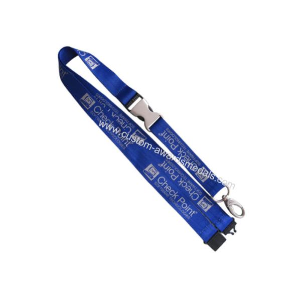 Check Point Silk Screen Printing Personalized Polyester Promotional Lanyards For ID Card
