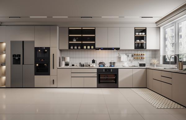 Environmental Friendly High End Modern Kitchen Cabinets 16mm/18mm/25mm Door Thickness