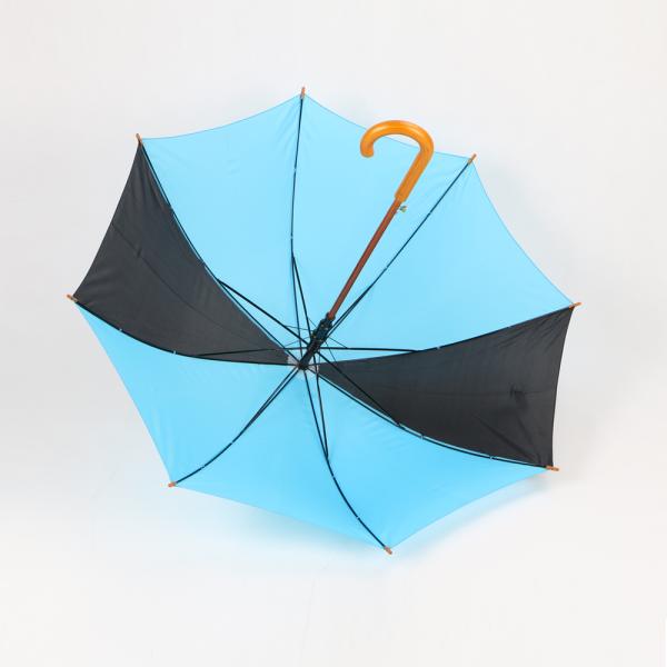 Promotional Events Cool Golf Umbrella , Wooden Stick Umbrella With Logo Printing