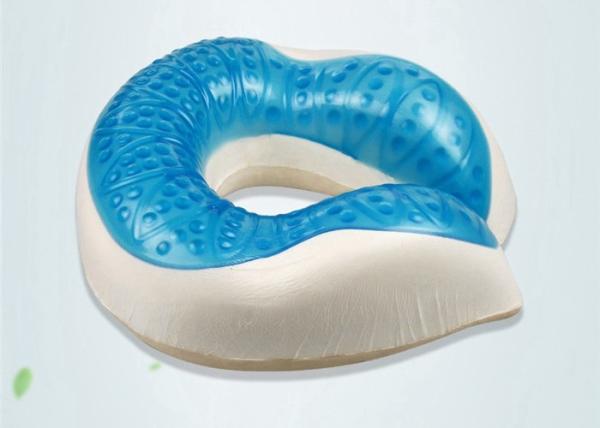 Gel Memory Foam Neck Pillow , Neck Support For Airplane Travel Relieves Pressure