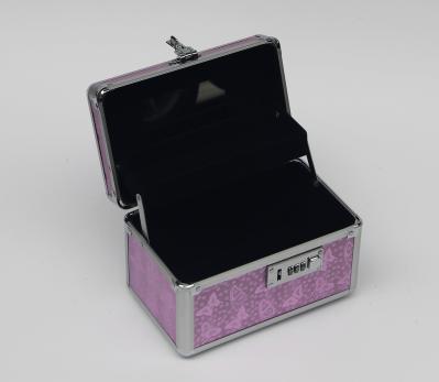 Small Aluminum Beauty Nail Case Pink ABS Cosmetic Box With Mirror