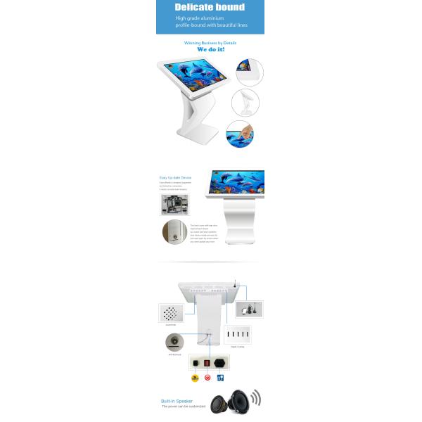 Горизонтальная стоящая стойка киоска компьютера, дисплей киоска Синьяге цифров интерфейса УСБ коммерчески