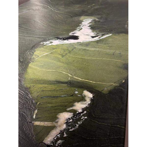 Brazilian Avocado Green Marble Long Dining Table - Elegant Modern Luxury Natural Stone Centerpiece