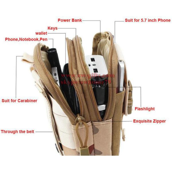Outdoor Tactical Holster Military Molle Hip Waist Belt Bag Wallet Pouch Purse Phone Case with Zipper for iPhone 7/LG