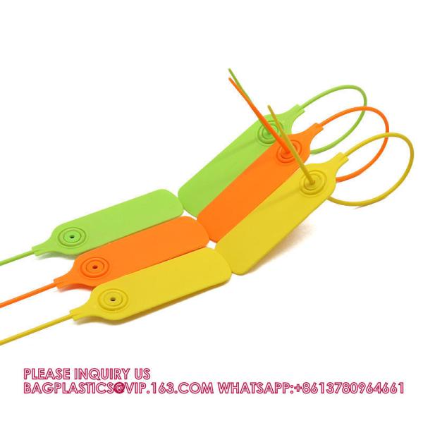Customized Printing Logo Disposable Plastic Garment Security Seals Clothes Shoes Bags Hang Tags Zip Tie Plastic Seal