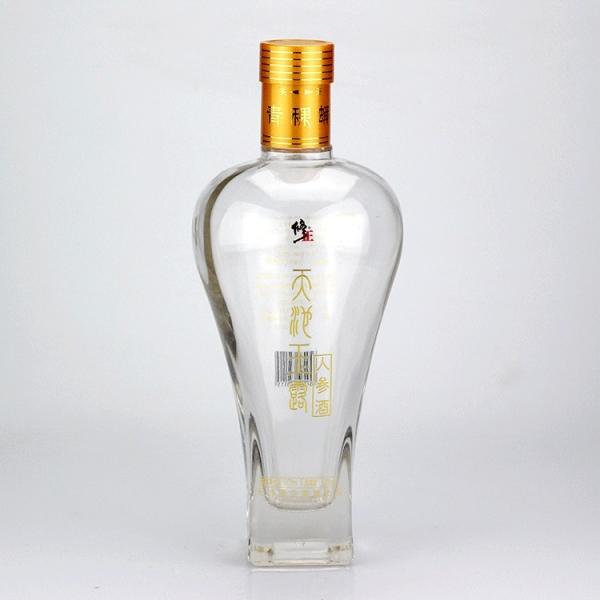 Tipo de sellado de vidrio CROWN CAP 500 ml 750 ml Botella de licor de ginseng de licor medicado