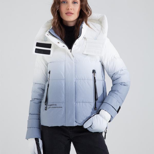 FODARLLOY Short Hood Warm Girls Duck Padded Down Plus Size Puffer Coat Waterproof Parkas Women Winter Jacket