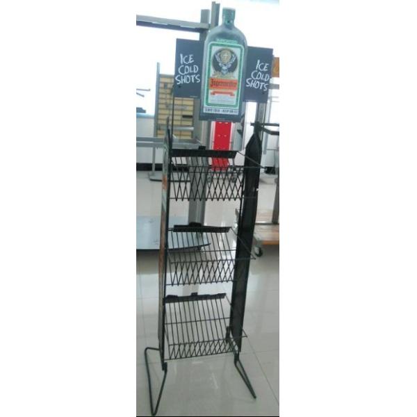 Стеллажи для выставки товаров и стойки металла провода магазина розничной торговли для разлитых по бутылкам продуктов любят вино, напитки