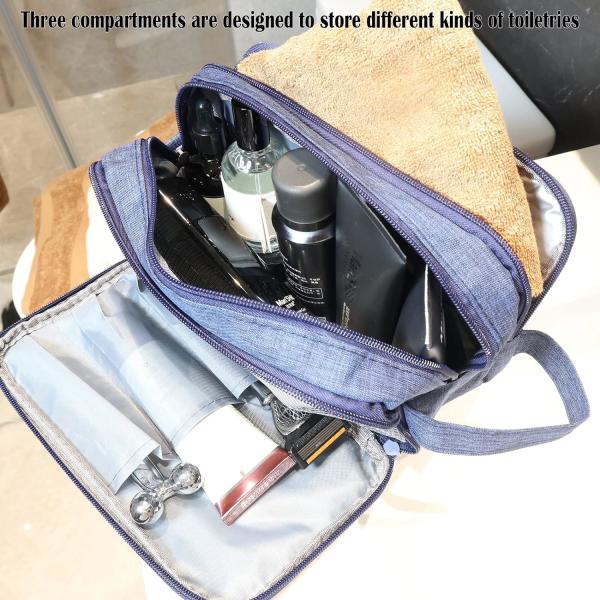 Navy Blue Water-resistant Toiletry Organizer Dopp Kit Travel Bag for Traveling Accessories Toiletries