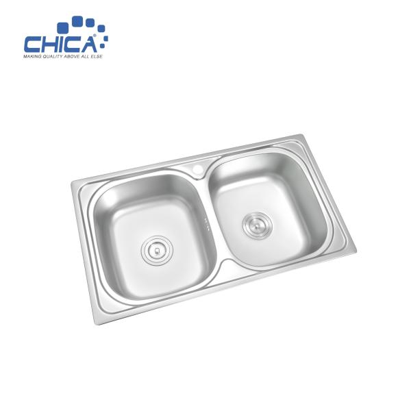 technology advanced stainless steel topmount kitchen sink double bowl kitchen sink for hotel