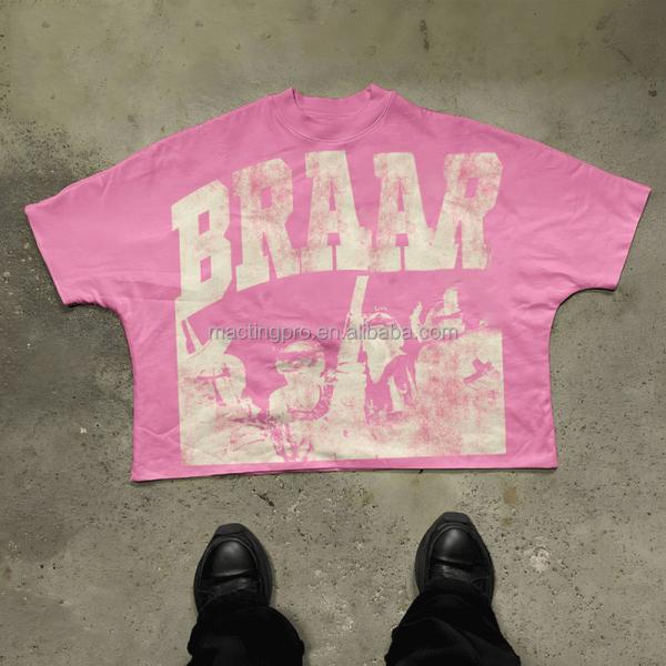 Oversized Boxy T Shirt Men'S High Street Style T Shirt Heavyweight Cotton Graphic Boxy Tee Men