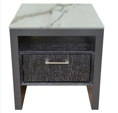 High end 5-STAR stone top oak wooden night stand /bed side table, casegoods,hotel furniture NT-0089