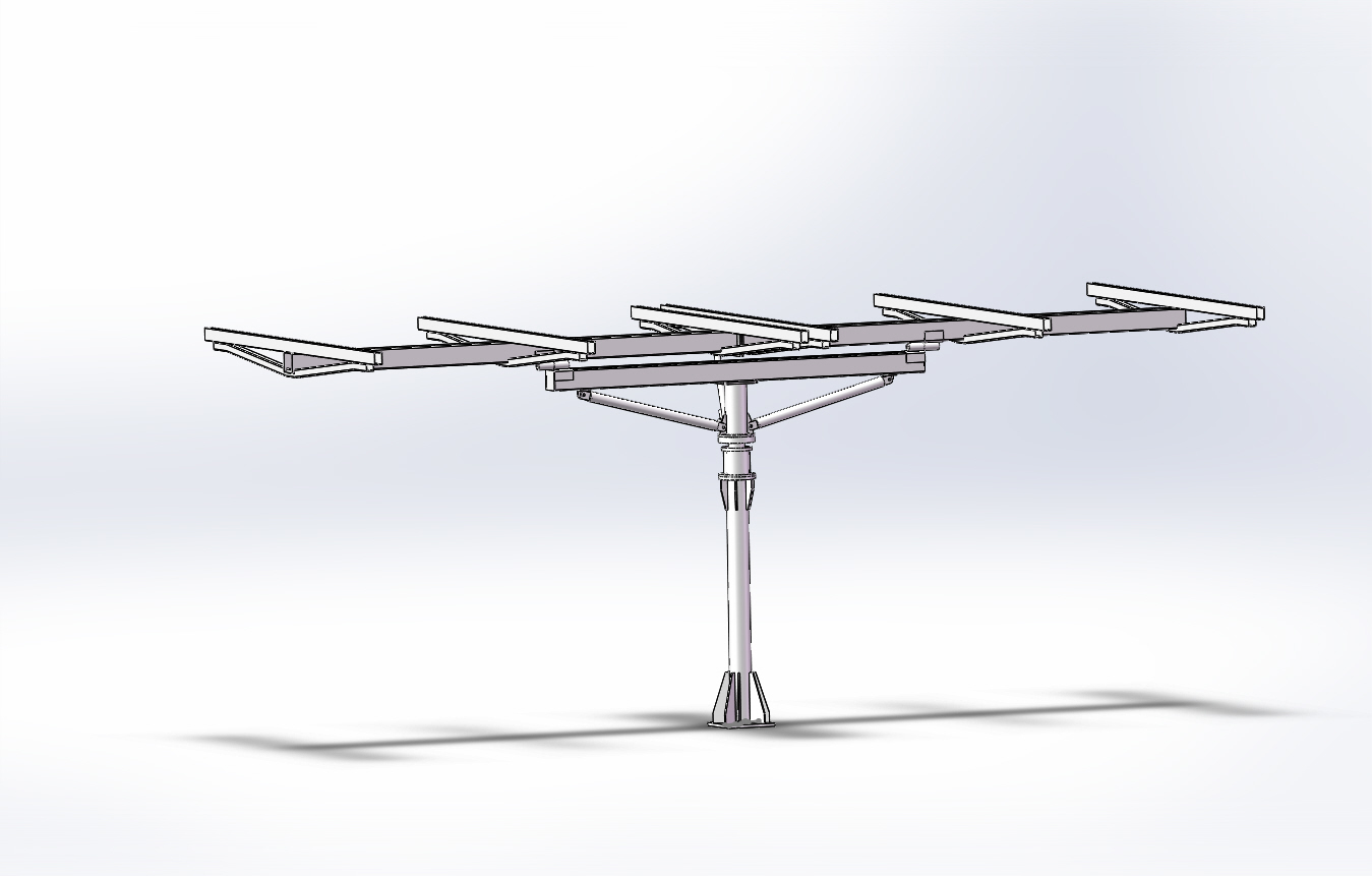 2KW Dual Axis Sun Tracking System 12V 24V DC 4 Panels Two Axis Solar Tracker