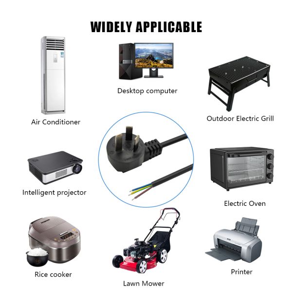 HENG-WELL Custom 3 Pin AC Power Cord Stripped/Tinned Ends for LED TV/Monitor and Computer Consumers Electronics