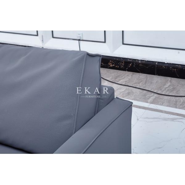 Modern Living Room Furniture Metal Legs Leather Sofa  AW-1815