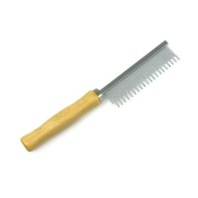 Peigne à aiguilles pour animaux de compagnie 40 PINS Double rangée Manche en bois Brosse de toilettage pour chien et chat
