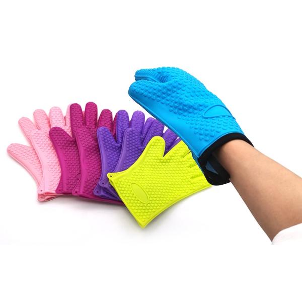Logo Customized Heat Resistant Silicone Cooking Gloves for Hot Pot Holder in Kitchen