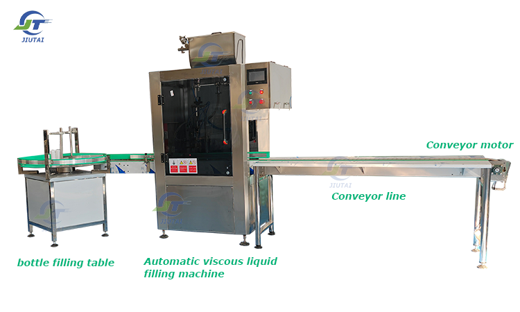High Viscosity Hot Paste Ghee Peanut Butter Thick Tomato Paste Liquid Pail Filling Machine Automatic With Mixer