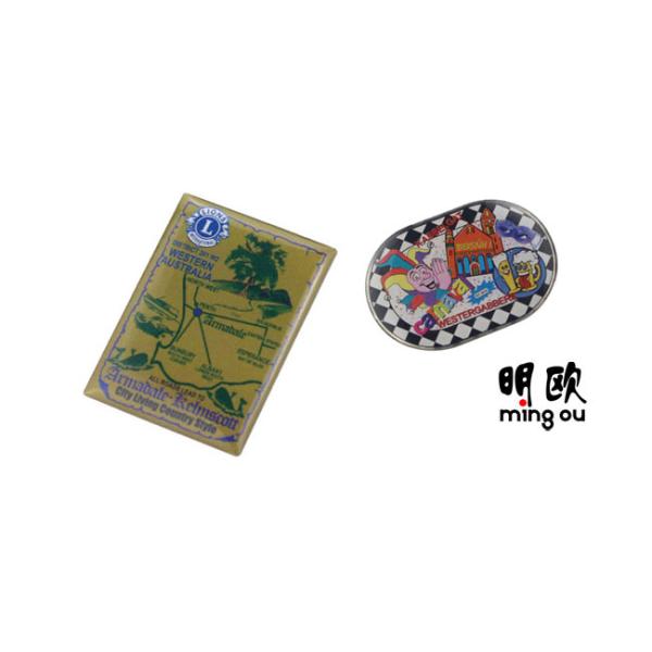 Square Stainless Steel Lapel Pin Badges Antique History Arts Design With Logo