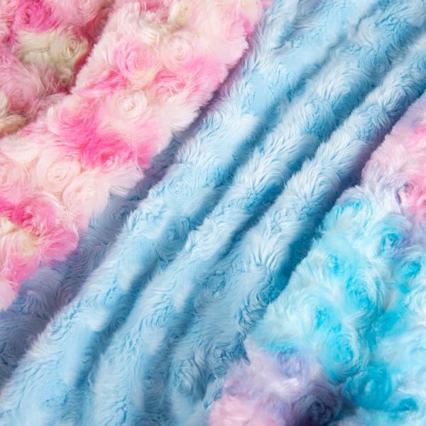 Tecidos de malha 58/60 Largura Impressão colorida Tecido de Plush PV com pele de Plush giratório