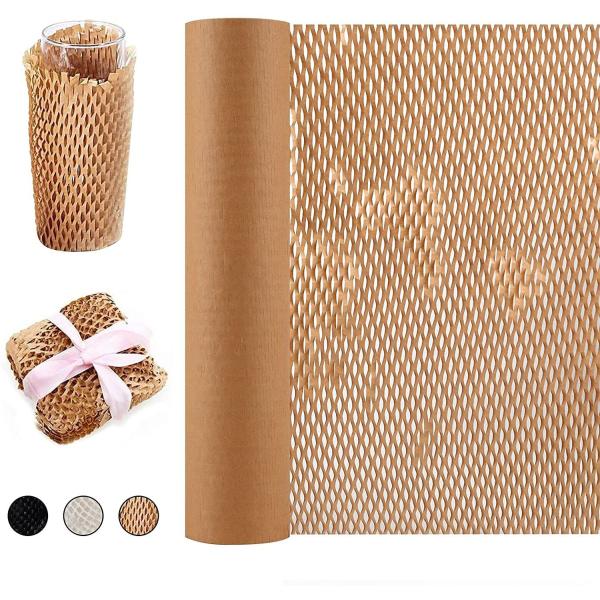 Oem Rolling Eco Friendly Packaging Black Honeycomb Craft Paper Wrap White Honeycomb Paper Packaging for Gift Wrapping Paper Roll