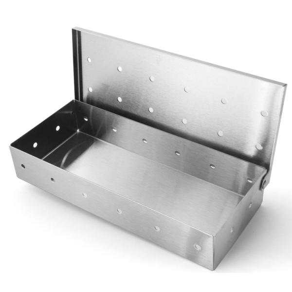 Wood Chip 22.2cm Rectangle Stainless Steel Grill Smoking Box For Gas Bbq