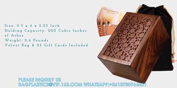 Cremation Urn For Human Ashes Adult Male/Female - Decorative Urns - Wooden Casket Urn - Funeral Burial Urns ​For Human