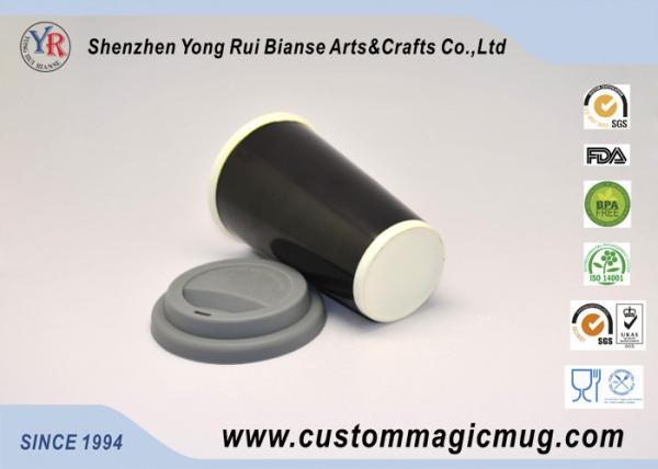 Black Starbucks Ceramic Travel Mug With Lid , Large Ceramic Coffee Mugs