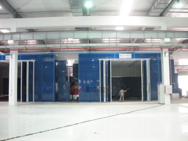 Water Curtain Paint Room Customized Large Industrial For Train / Aircraft Parts Infrared Lamp Paint Booth