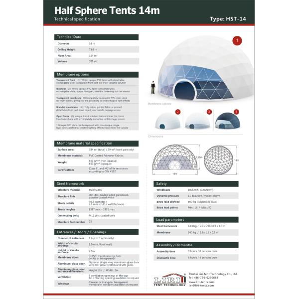 шатры для на открытом воздухе масленицы, шатер геодезического купола ясности диаметра 14м верхние купола ПВК