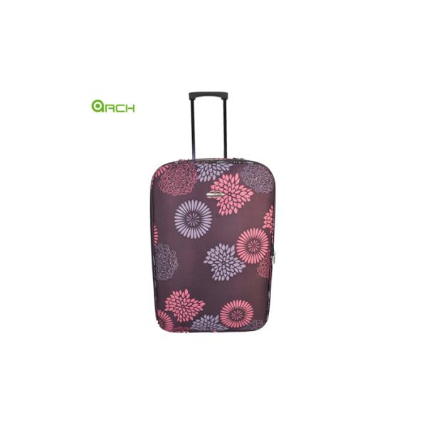 600D Polyester Lightweight Cabin Printed  Suitcase Multiple Interial Pockets