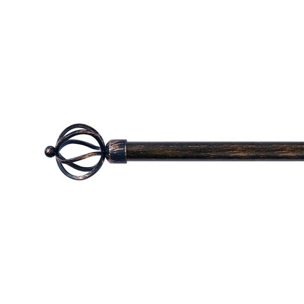 Easy Installing Metal Curtain Rod Black Sweep Copper Finial For Art Deco Room