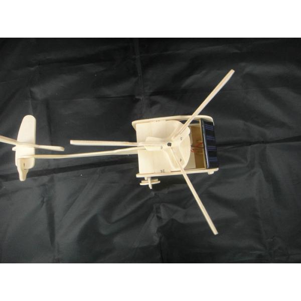 DIY Solar Power Educational Toys Helicopter Wooden Airplane Toy For Kids