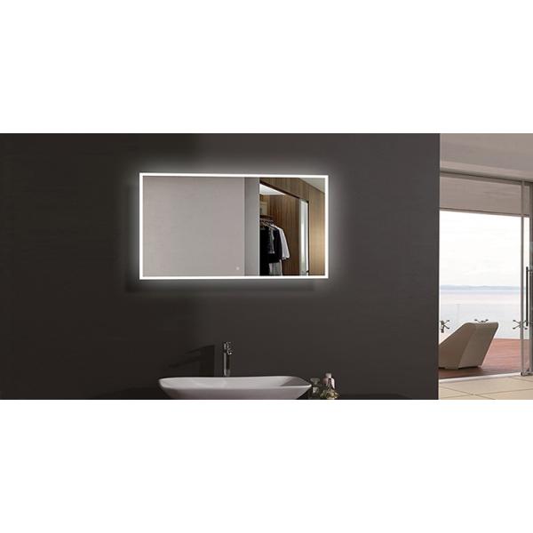 5mm Copper Free High Definition Modern Backlit Bathroom Mirror Eco Glass Silver