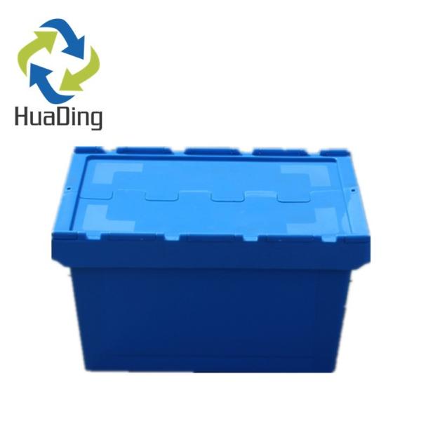 Attached Lid Storage Container for Plastic Tote Custom Order Big Blue Shipping Box