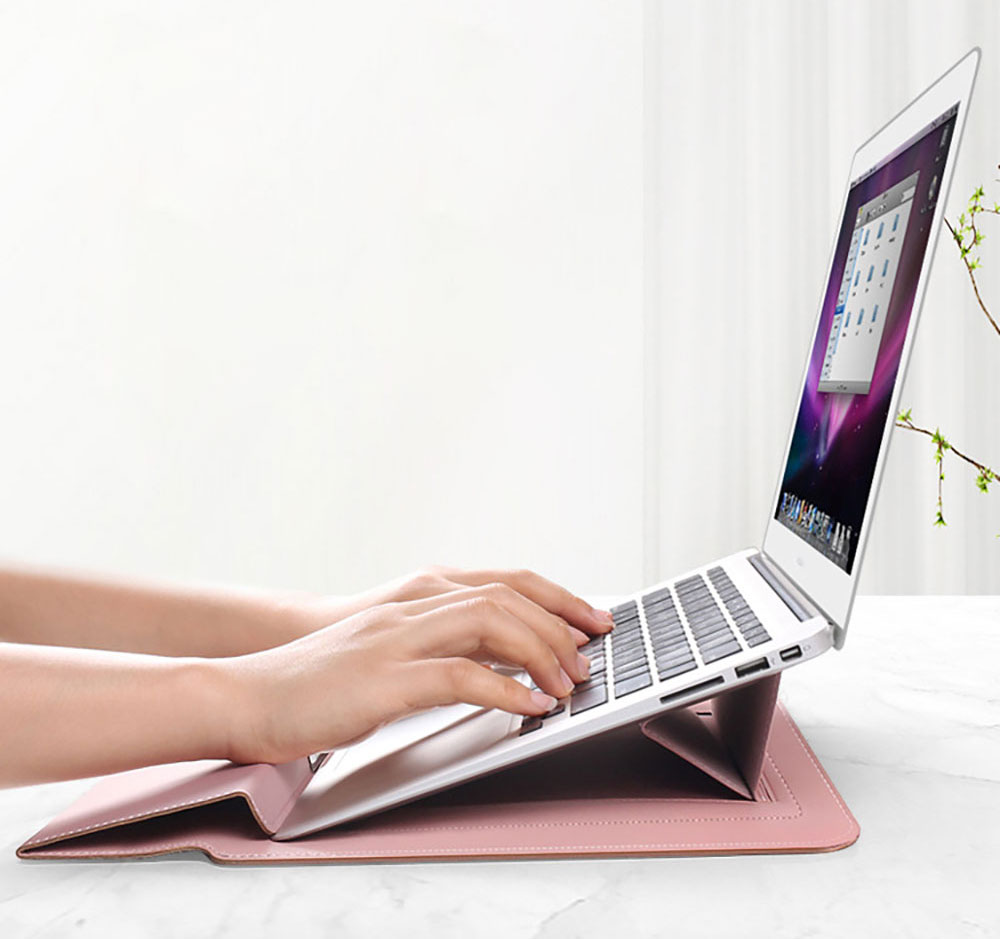 For Laudtec DNB26 3-in-1 Adjustable Tablet Holder Leather Bag Laptop Mouse Pad Korean Business Travel Shoulder Backpack Office Wholesale OEM/ODM/Private Label