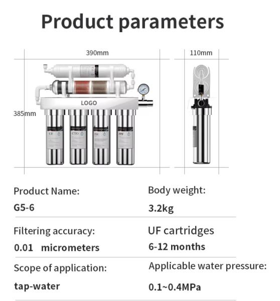 Household Ultrafiltration Water Filter Stainless Steel 9 Level