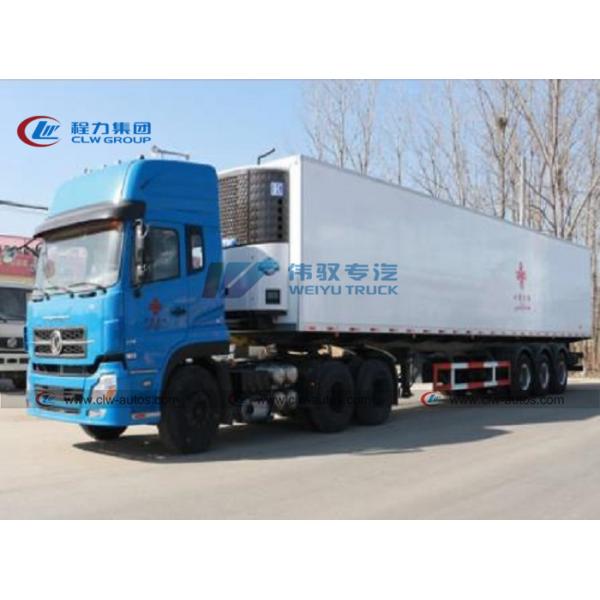 Dongfeng 6x4 Tractor With 40 - 50T Refrigerator Semi Trailer