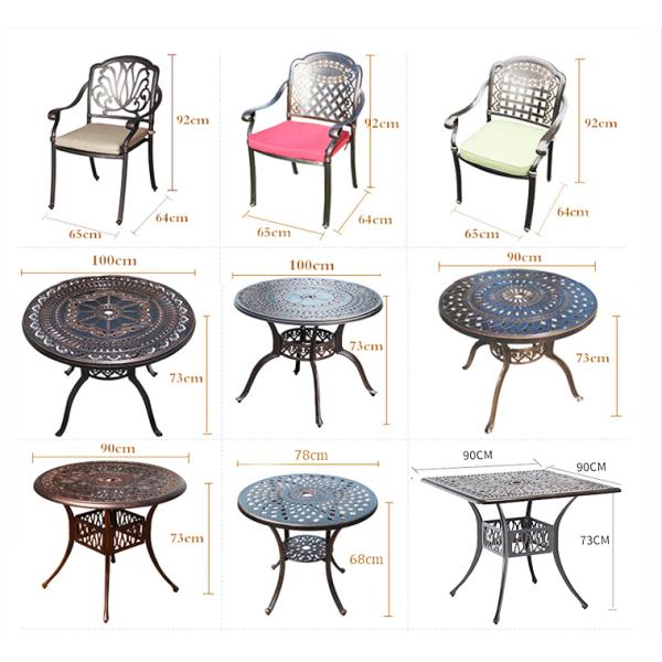 Алюминиевая мебель для двора в вилле европейский кухонный набор из литого алюминия