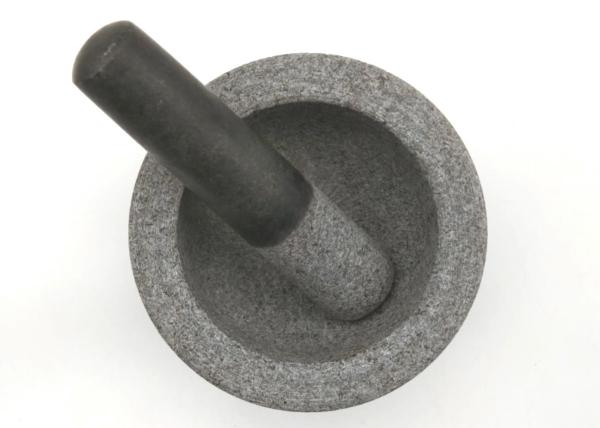 Conjunto de almofariz e pilão de pedra de granito natural sem caroço Utensílio de cozinha Tigela de guacamole
