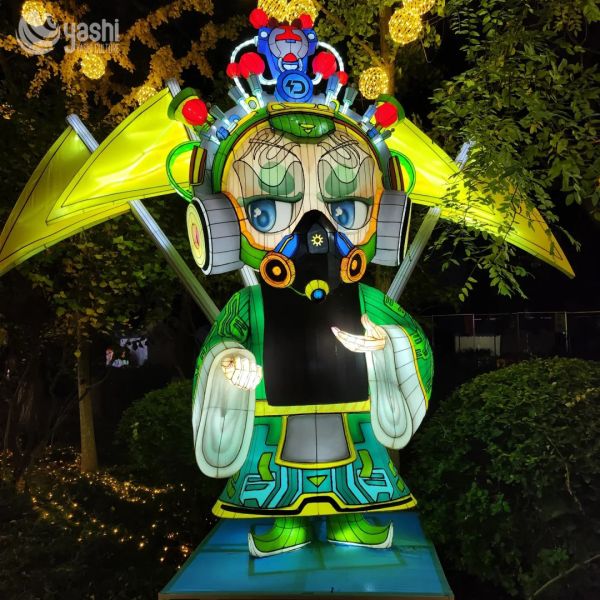 Chinese Traditional Festival Outdoor Decor LED Lantern, Opera Character Design, Peking Opera Lantern