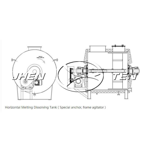 Dissolving Stainless Steel Mixing Tank , Horizontal Melting Honey Mixing Tank