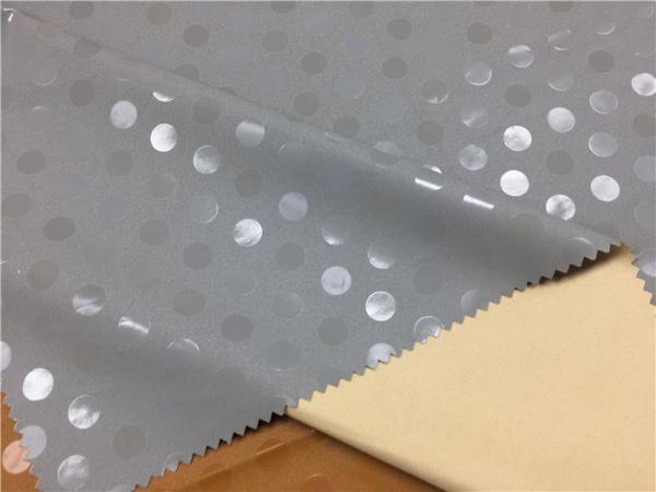 With Transparent Dot Garment Leather Fabric For Wadded Coat 0.2mm Grey Color Pu Coated