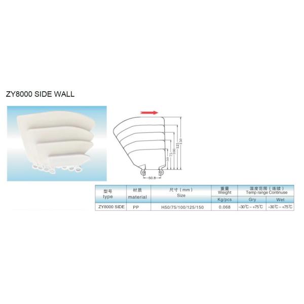 ZY8000FG-3 unichains OPB 4V-36% maximum airflow plastic conveyor modular belt flush grid belt
