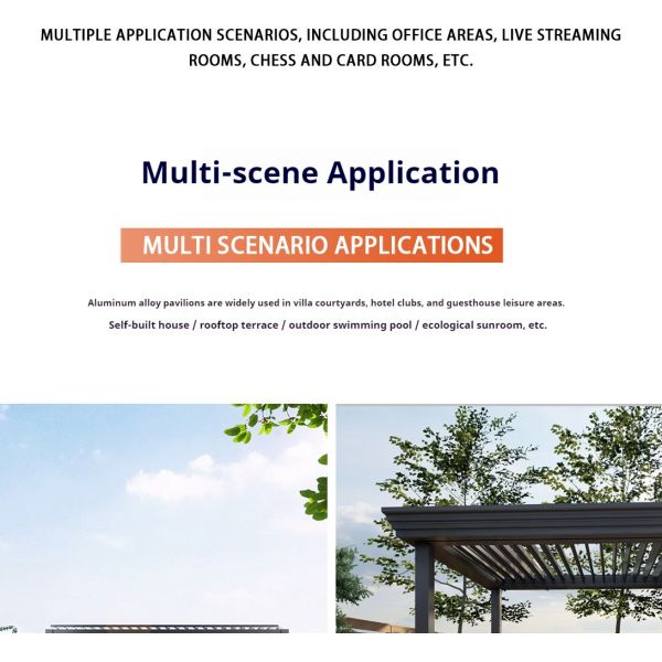 Electric Outdoor Aluminium Canopy Modern 3x3 Pergola X Cost Gazebo Patio Tent System All'aperto Roof Bracket Kit Pavilion
